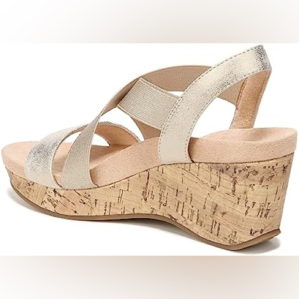 LIFE STRIDE Soft System Gold Shimmer Sandals - Picture 12 of 14